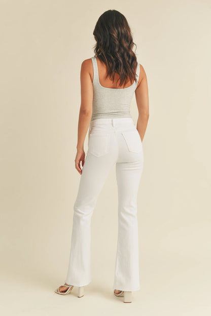 Ruby & Jenna Women's Just Black- High Rise Scissor Cut Flare Jeans