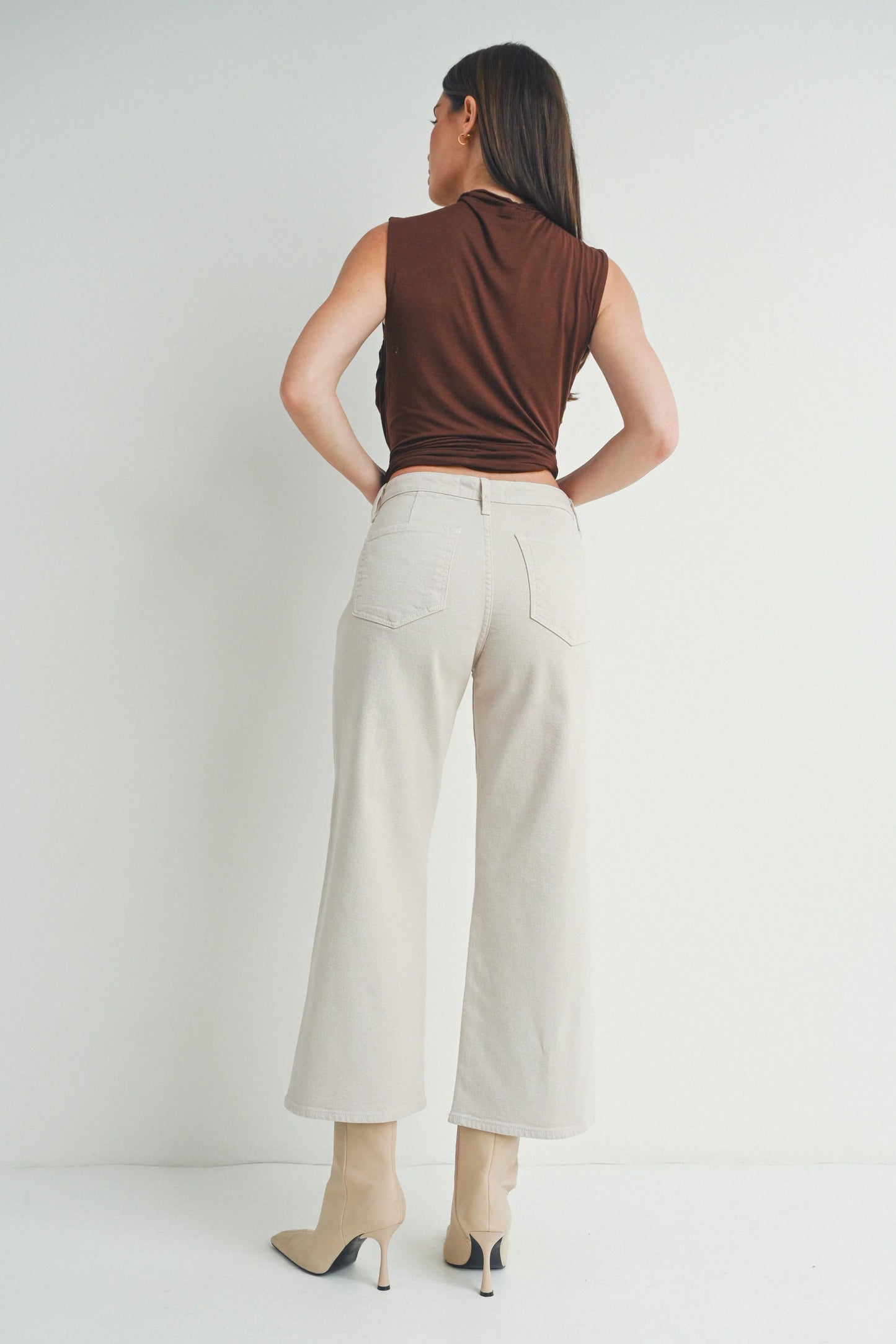 Ruby & Jenna Women's Just Black- Trousers Wide Leg