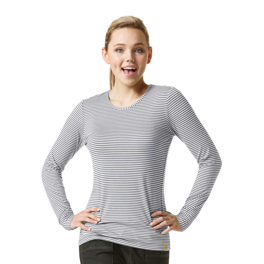 Wink Layers Women's Long Sleeve Striped Tee #2079