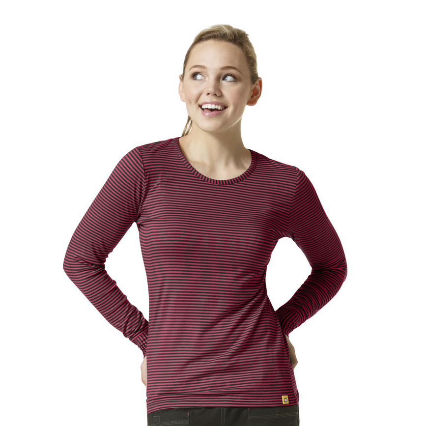 Wink Layers Women's Long Sleeve Striped Tee #2079