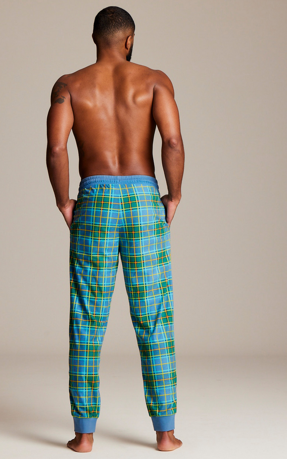 Joe Boxer Men's Soft Plaid Brushed Joggers