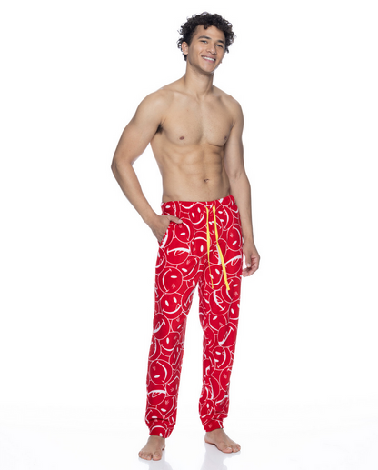 Joe Boxer Men's Red All Over Lickies Plush Joggers