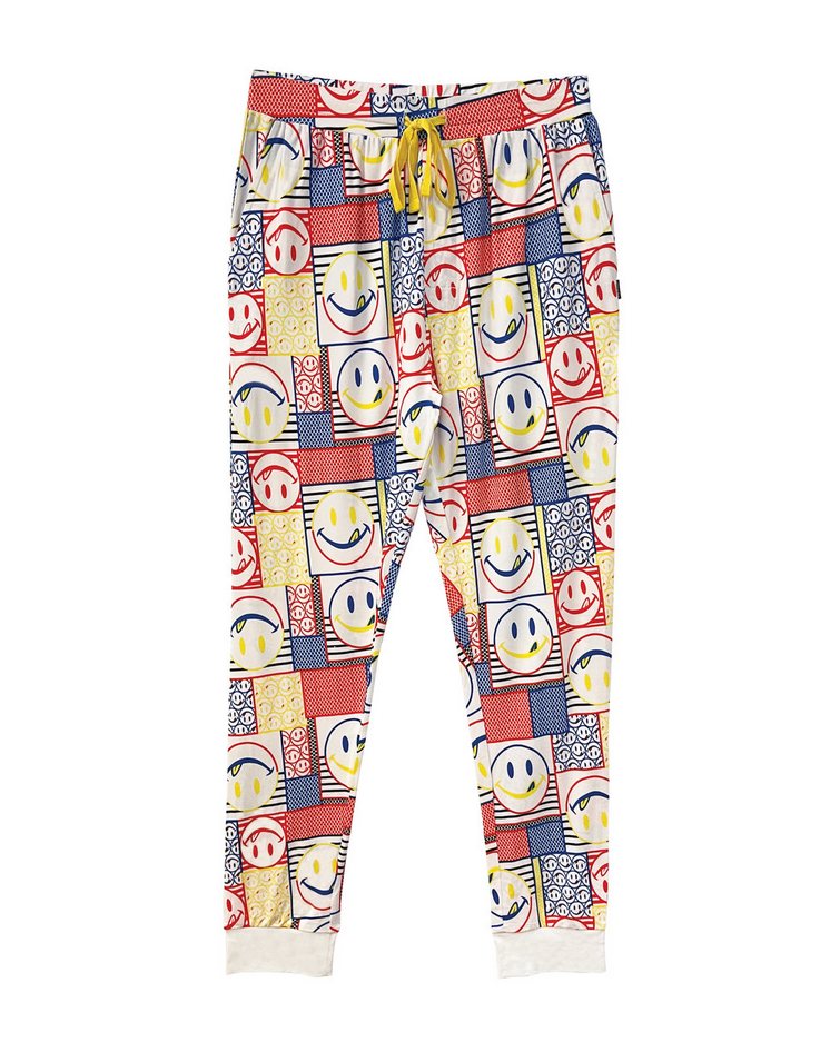 Joe Boxer Men's White Pop Art Jersey Jogger Pants