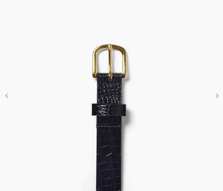 Freda Salvador Rebecca Belt - Black Embossed Croc