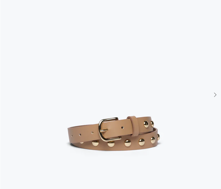 Freda Salvador Rebecca Belt - Latte Calf with Studs