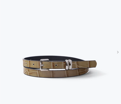 Freda Salvador Rohri Belt - Khaki Embossed Croc