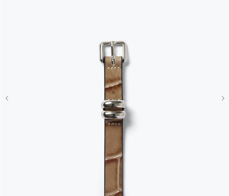 Freda Salvador Rohri Belt - Khaki Embossed Croc