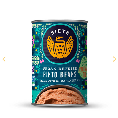 Siete Foods Vegan Refried Pinto Beans - 12 Cans