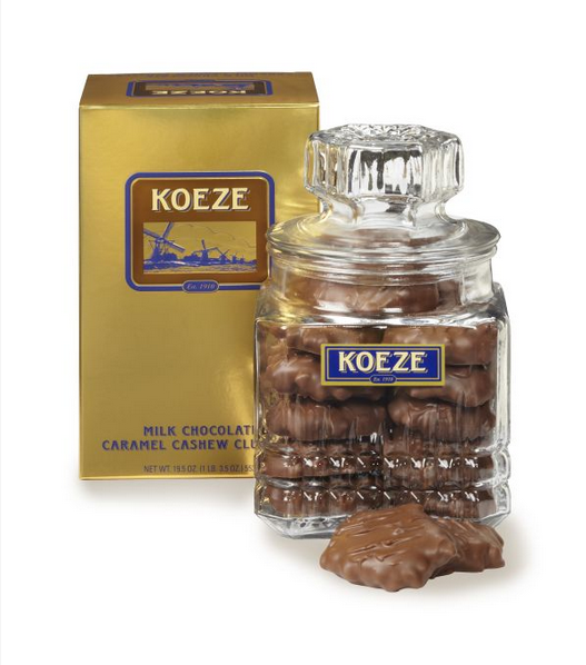 Koeze Milk Chocolate Cashew Clusters - 19.5 oz. Decanter