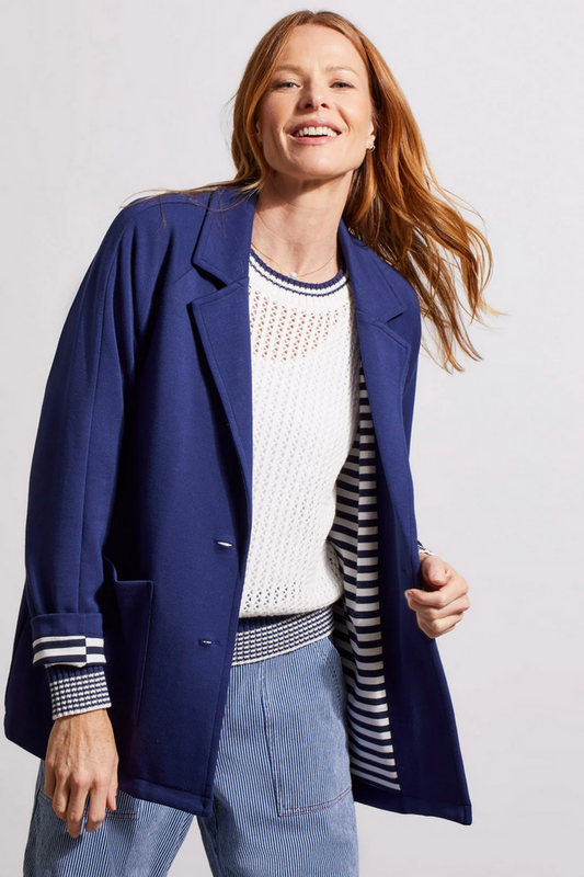 Tribal Women's Nautical Stretch Knit Blazer