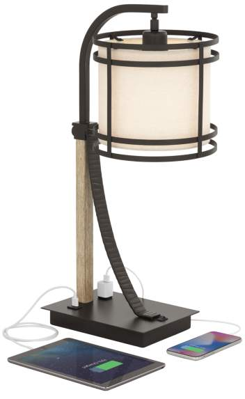 Lamps Plus Franklin Iron Works Gentry 25" Bronze Mission Outlet and USB Desk Lamp