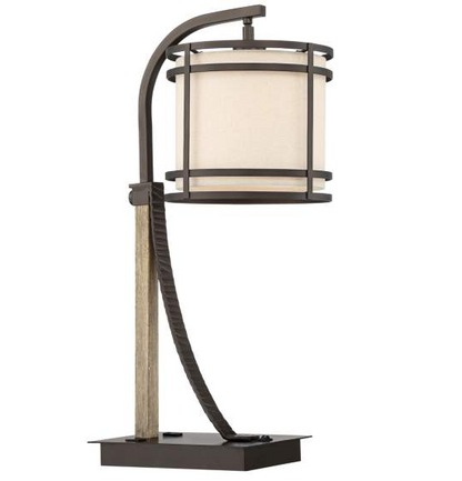 Lamps Plus Franklin Iron Works Gentry 25" Bronze Mission Outlet and USB Desk Lamp