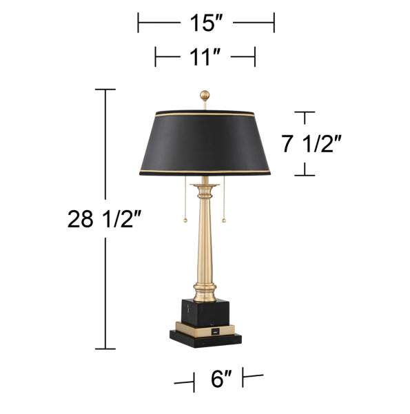 Lamps Plus Barnes and Ivy Georgetown 28 1/2" Brass Traditional Lamp with USB Port