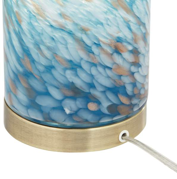 Lamps Plus 360 Lighting Nikki 13 1/2" High Coastal Modern Blue Glass Accent Lamp