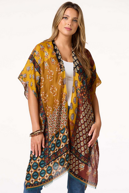 Cato Fashions Women's Geo Patchwork Kimono