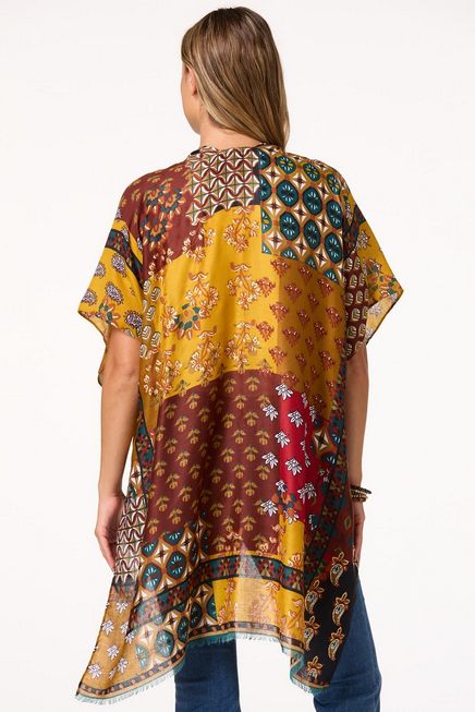 Cato Fashions Women's Geo Patchwork Kimono