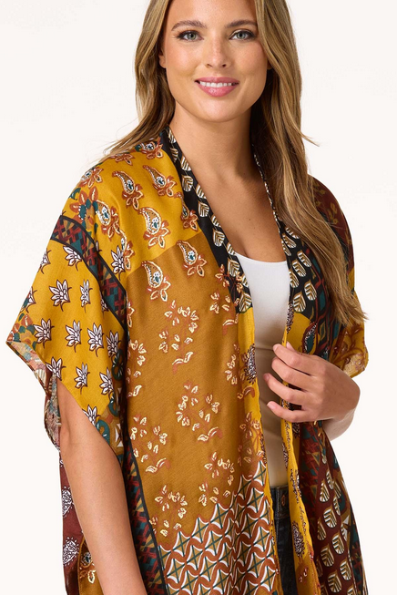 Cato Fashions Women's Geo Patchwork Kimono