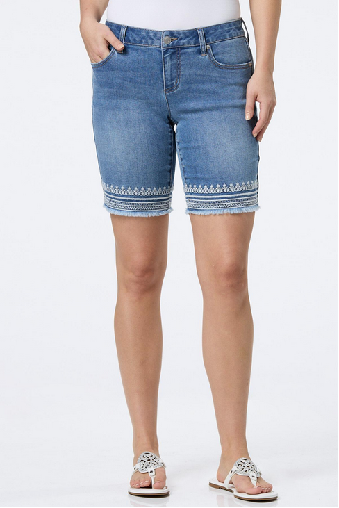 Cato Fashions Women's Embroidered Denim Shorts