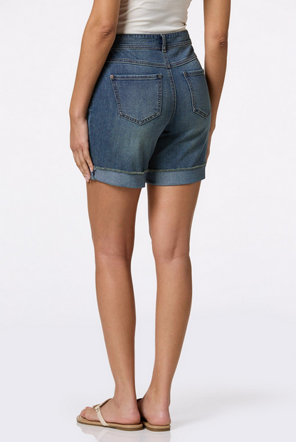 Cato Fashions Women's Cuffed Curvy Denim Shorts