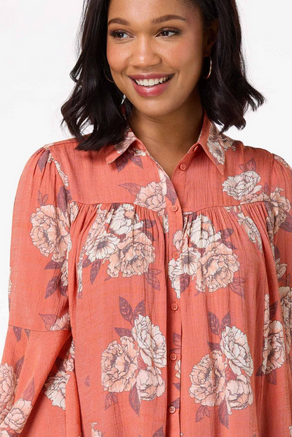 Cato Fashions Women's Fiery Floral Shirt