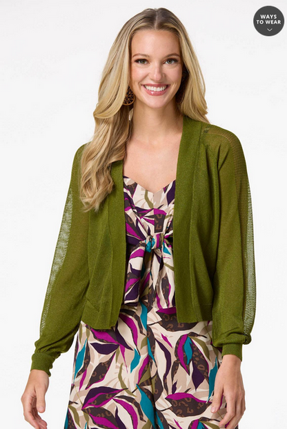 Cato Fashions Women's Sheer Green Cardigan