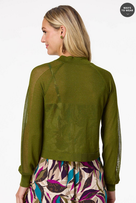 Cato Fashions Women's Sheer Green Cardigan