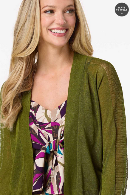 Cato Fashions Women's Sheer Green Cardigan