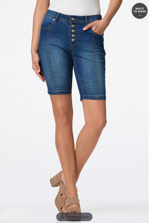 Cato Fashions Women's Button Front Denim Shorts