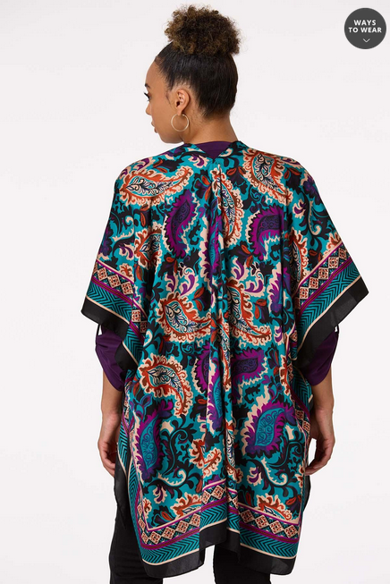 Cato Fashions Women's Paisley Silky Kimono