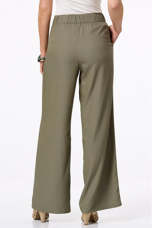 Cato Fashions Women's Olive Wide Leg Pants