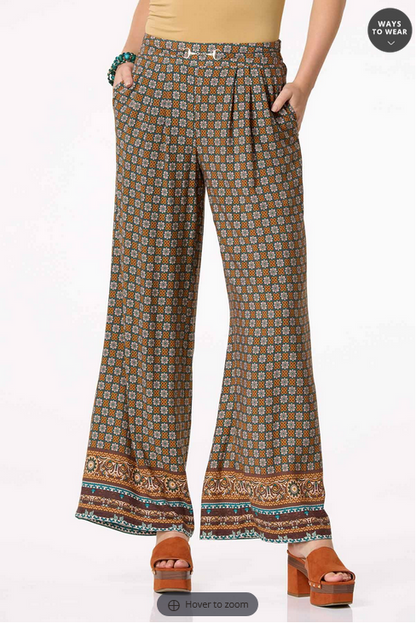 Cato Fashions Women's Medallion Border Pants