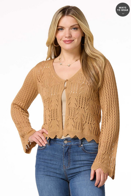 Cato Fashions Women's Iced Coffee Cardigan