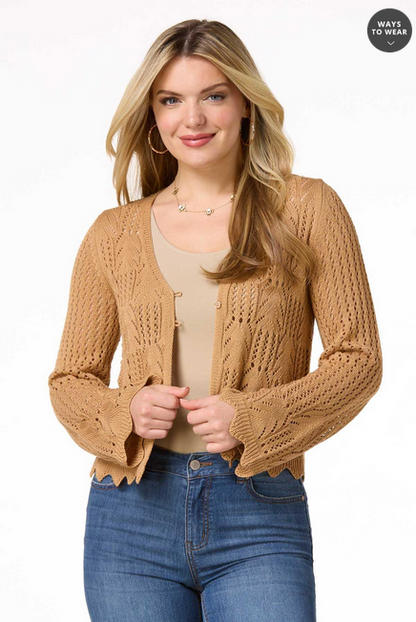 Cato Fashions Women's Iced Coffee Cardigan