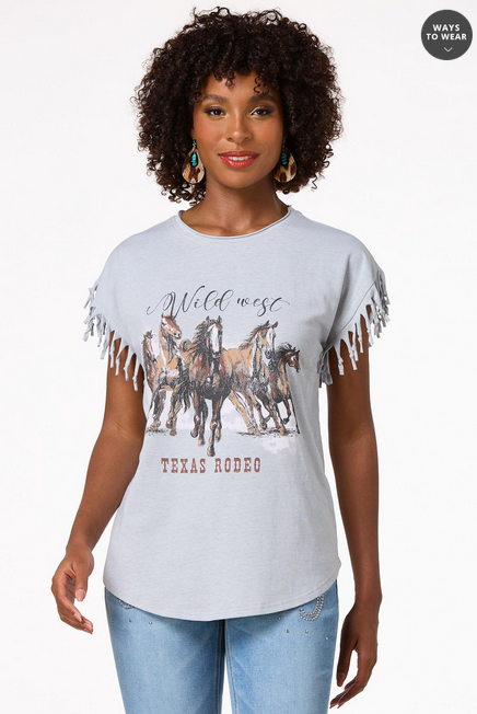 Cato Fashions Women's Wild West Fringe Tee