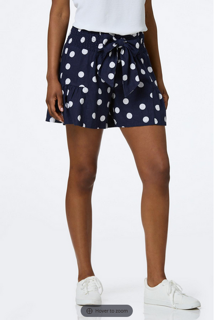 Cato Fashions Women's Polka Dot Linen Shorts