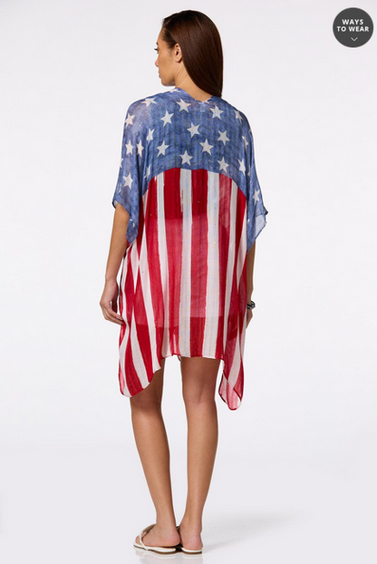 Cato Fashions Women's Stars And Stripes Kimono