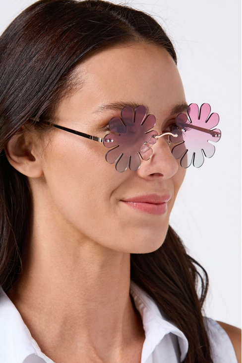 Cato Fashions Women's Purple Flower Lens Sunglasses