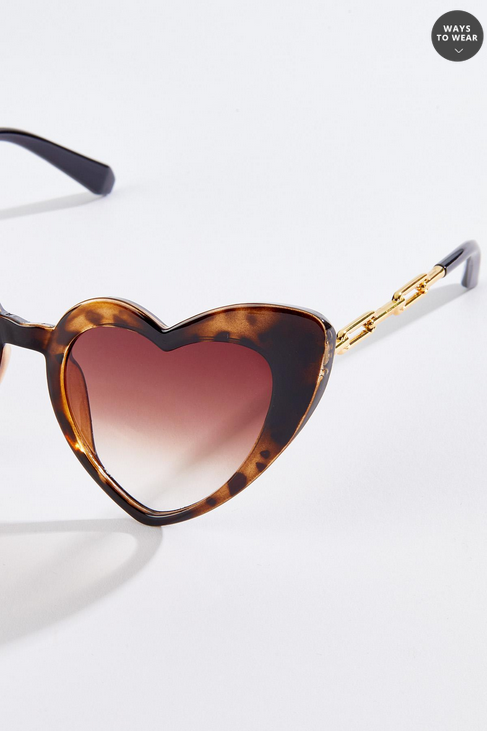 Cato Fashions Women's Animal Heart Sunglasses