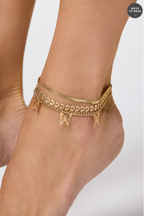 Cato Fashions Women's Laser Cut Butterfly Anklet