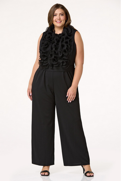 Cato Fashions Women's Plus Size Ruffled Petal Jumpsuit