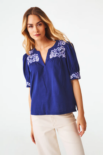 Roller Rabbit Women's Honeysuckle Embroidery Ensley Top