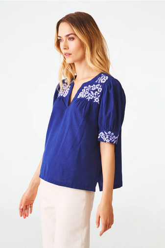 Roller Rabbit Women's Honeysuckle Embroidery Ensley Top