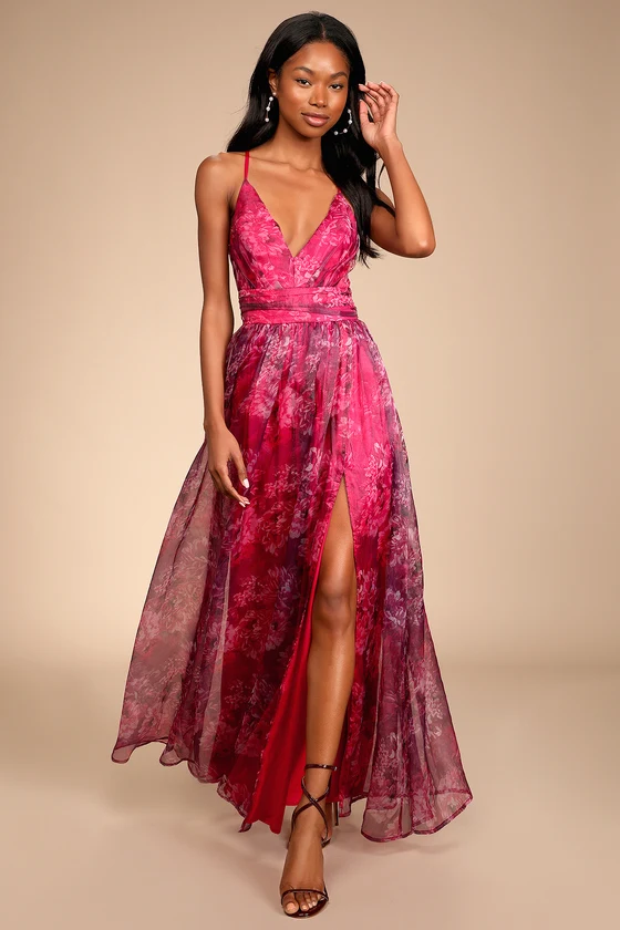 Lulus Romance That Wows Organza Maxi Dress