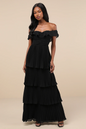 Lulus Always Remarkable Pleated Off-the-Shoulder Maxi Dress