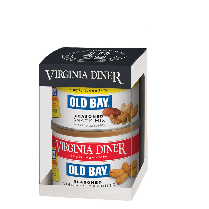 Virginia Diner Old Bay Peanuts and Old Bay Snack Mix Duo Gift Set