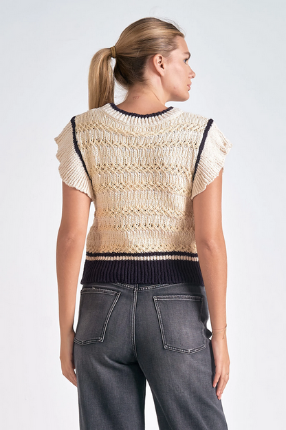 Ruby & Jenna Women's Flutter Cap Sleeve Sweater