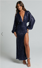 Showpo Arlington Midi Dress - Sequin Long Sleeve Dress