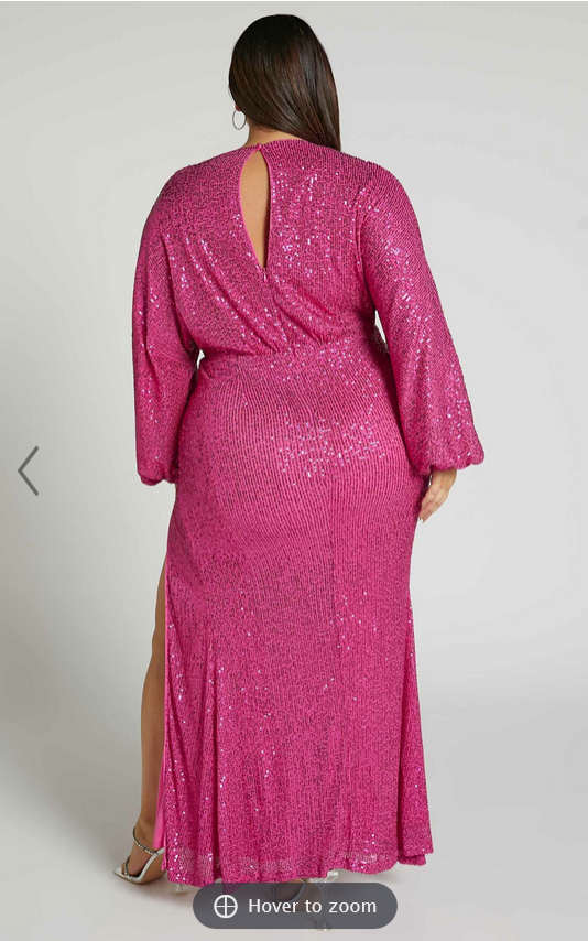 Showpo Arlington Midi Dress - Sequin Long Sleeve Dress