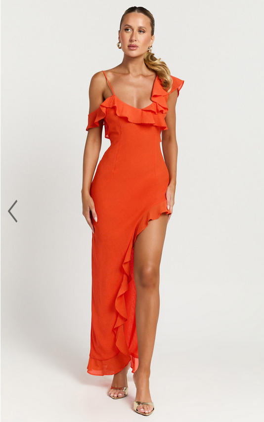 Showpo Runaway The Label - Dalia Maxi Dress in Tangerine