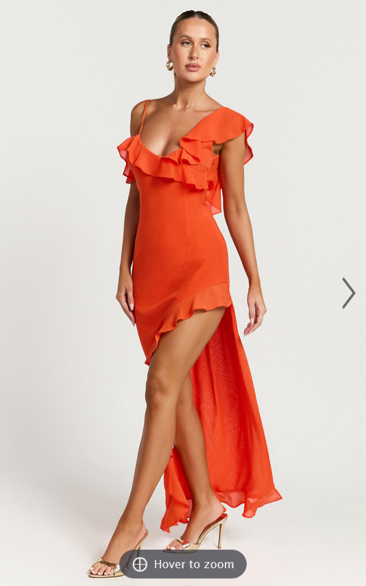 Showpo Runaway The Label - Dalia Maxi Dress in Tangerine